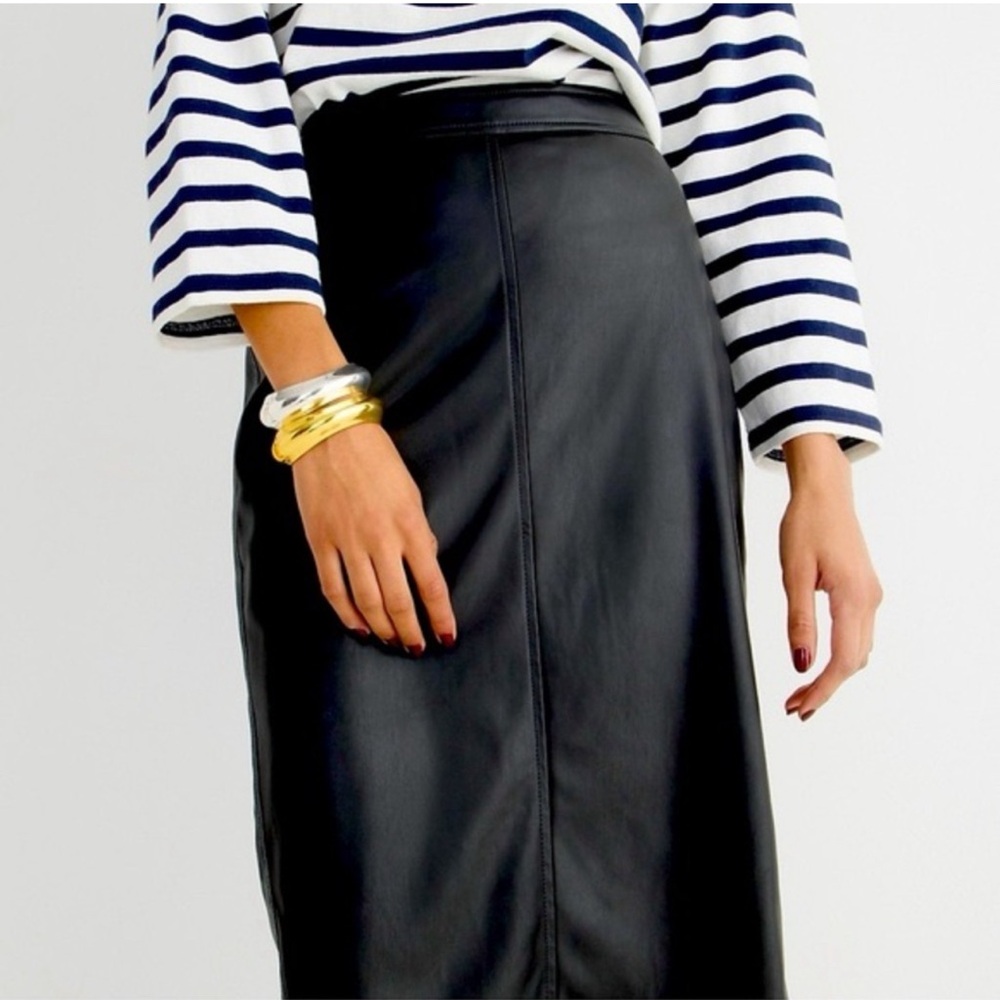 NWT J Crew Faux Leather No 3 Pencil Skirt